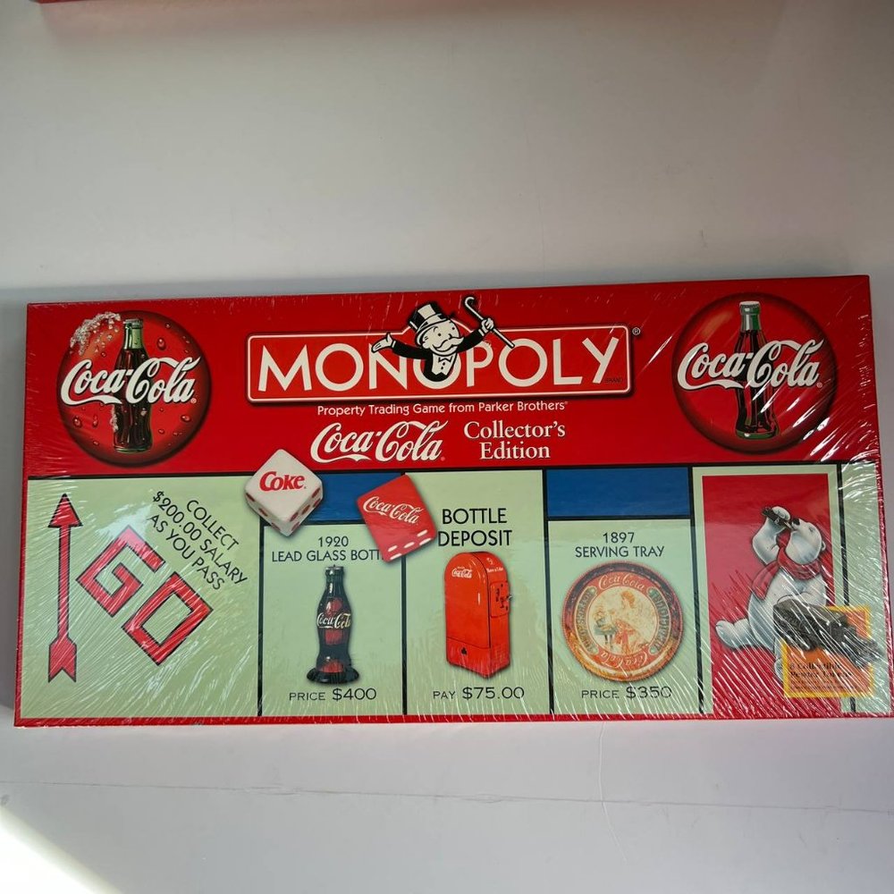Vintage Monopoly Coca-Cola Collector's Edition Board Game 1999 Coke‎ Sealed